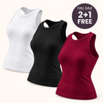 Ribbed Cotton Built-in Bra Tank