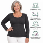 Built-In Bra Long Sleeve Comfort T-Shirt