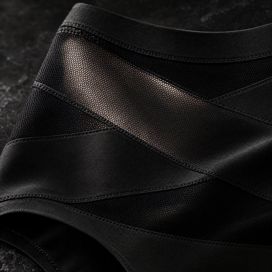 Close-up of the breathable mesh panel